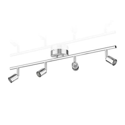 Afbeelding van ledscom.de Plafondlamp LUNARA, 4 lichts, roestvrij staal mat, 4x GU10 max. 25W, plafondspot, plafondlamp, draaibaar, zwenkbaar, multiflam, vlammen, Led