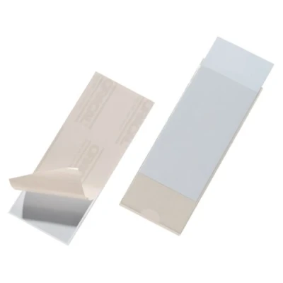 Afbeelding van Durable 807519 Pocketfix, zelfklevende zakjes voor het inbrengen van etiketten, 150 x 58 mm (binnenmaat), transparant, 10 stuks