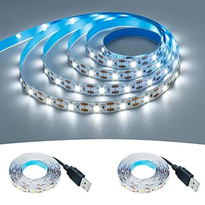Afbeelding van GOMING 5V USB LED Strip Koel Wit 6000K voeding 4M(2X2M) 240LED Flexibel IP20 Niet Waterdicht SMD2835 Tape Zelfklevend voor DIY Home Decor