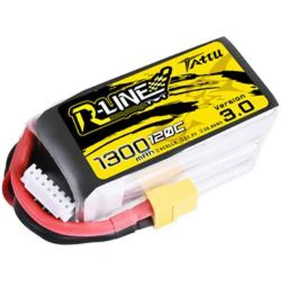 Afbeelding van Tattu LiPo accupack 22.2 V 1300 mAh Aantal cellen: 6 120 C Softcase XT60
