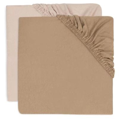 Afbeelding van Jollein Baby Hoeslaken Jersey 70/75x140/150cm Ledikant, Babybed Zacht Katoen 2 Stuks Wild Rose/Biscuit