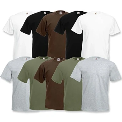 Afbeelding van Fruit of the Loom T shirt, voor heren (per 10 stuks verpakt), wit, S