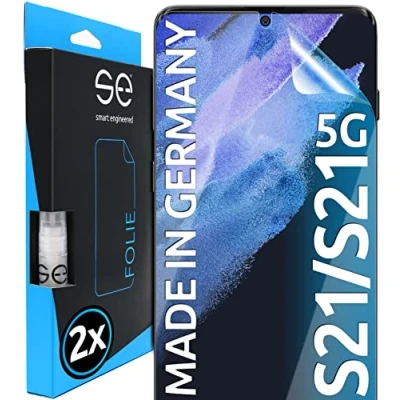 Afbeelding van 3D Screenprotector voor Samsung Galaxy S21 [2 stuks smart engineered] Volledig dekkende, transparante screenprotector, vriendelijk beschermhoesjes, Geen glas maar TPU folie