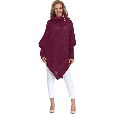 Afbeelding van Merry Style Dames Poncho C46l4(Wijnrood, One size)