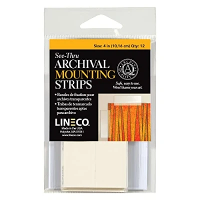 Afbeelding van Lineco See Thru Archival Mounting Strips 12/Pkg 4&quot;
