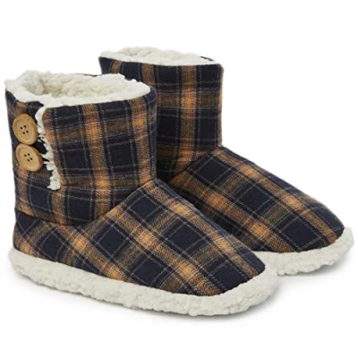 Afbeelding van Dunlop pantoffels voor dames, met imitatievacht, warme winterslippers, enkellaarsjes, geheugenschuim en pluche, binnen buiten, cadeaus 40 EU
