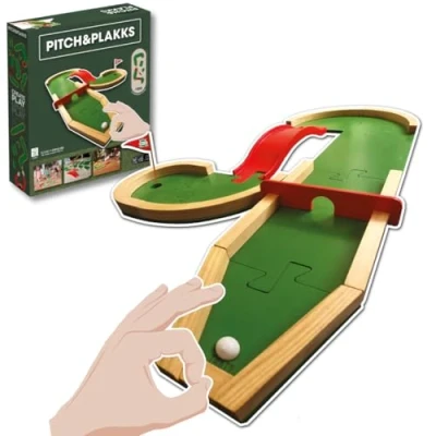 Afbeelding van PITCH&amp;PLAKKS Minigolf Bordspel Voor Kinderen en Volwassenen Van 3 tot 99 Jaar 1 10 Spelers Houten Educatieve Vaardigheidsspellen Creatief Spel Het Hele Gezin