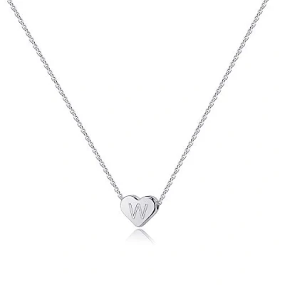 Afbeelding van TINGN ketting met letters voor dames en meisjes, 14K witgoud verguld hart hanger initialen halsketting zilveren geschenken vrouwen tieners meisjes