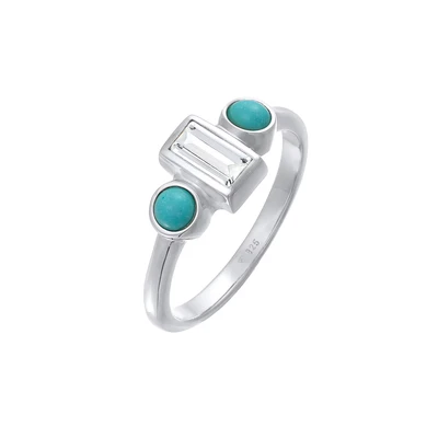 Afbeelding van Elli Topas Howlith Ring, Dames, Maat: 54, Silber