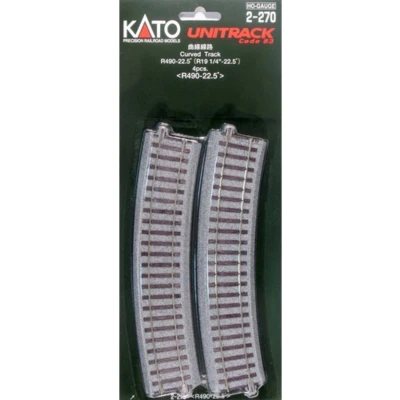 Afbeelding van H0 Kato Unitrack 2 270 Gebogen rails 4 stuk(s)