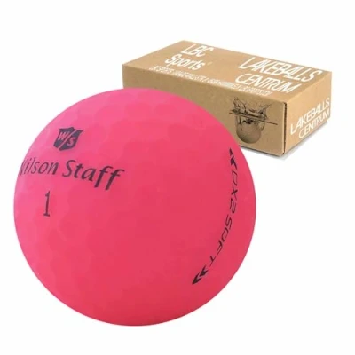 Afbeelding van 24 Wilson Staff Dx2 / Duo Soft Optix golfballen AAAAA PremiumSelection roze matte afwerking Lakeballs gebruikte in netzak
