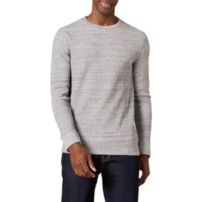 Afbeelding van Amazon Essentials Men&#039;s Shirt met lange mouwen, wafelpratoon en normale pasvorm, Lichtgrijs, M
