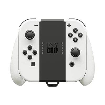Afbeelding van Skull &amp; Co. JoyGrip voor Nintendo Switch en OLED Joy Con controller: oplaadbare handbedieningshouder met joystick verwisselbare handgrepen wit