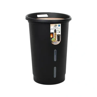 Afbeelding van EDA Houtpellets Opslag met Deksel 38 liter 25 kg 60,5 cm hoog Kunststof