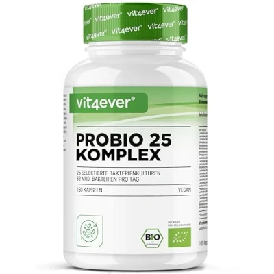 Afbeelding van Probio 25 Culturencomplex met 32 miljard melkzuurbacteriën &amp; bacteriestammen + organische inuline per dagelijkse dosis 180 maagsapresistente capsules Hoog gedoseerd Veganistisch