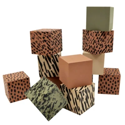 Afbeelding van Vanpauline vierkante foamblokken groen caramel 12st