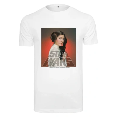Afbeelding van Merchcode Star Wars Princess Leia Heren T shirt M Wit