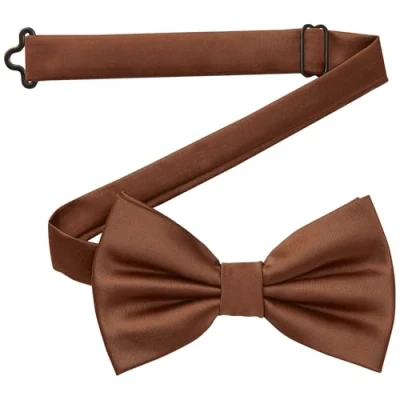 Afbeelding van DonDon vlinderdas heren handgemaakt zijde look 12 x 6 cm Bruin