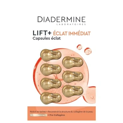 Afbeelding van Diadermine Lift+ capsules tegen rimpels, gezicht en hals, eclat Immediat, 7 x 4 ml