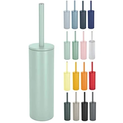 Afbeelding van Luxe Toiletborstel in houder Cannes mintgroen metaal 40 x 9 cm met binnenbak Toiletborstels