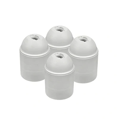 Afbeelding van HALOTEC Set van 4 lampfittingen, E27, wit, gladde E27 fitting, M10 x 1 montage, zichtbare gloeilampbasis met grove schroefdraad, gemaakt in Italië