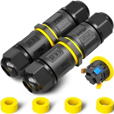 Afbeelding van PEBA® IP68 Waterdichte Kabelconnector, 3 polig Outdoor kabelverbinders, 2 weg Kabelverbinder,Waterdichte Kabelaansluitdoos,Aansluitdozen,Kabeldozen, Kabelverbinding voor Ø4 12mm Kabeldiameter