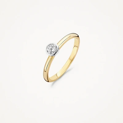 Afbeelding van Blush Ring 1124BZI Geel en Wit Goud (14Krt.) met Zirconia