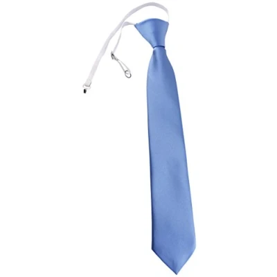 Afbeelding van TigerTie Veiligheidsstropdas in effen kleur voorgebonden elastiek, blauw, ca. Länge 54 cm (incl. Knoten), Breite 8