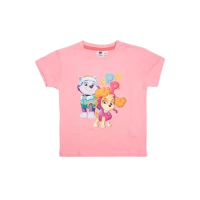 Afbeelding van Paw Patrol T shirt voor meisjes Skye &amp; Everest Friends kindertop korte mouwen roze, 122 128