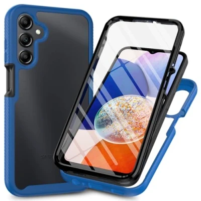 Afbeelding van XINNI Hoesje voor Samsung Galaxy A05S, 360 graden schokbestendige beschermende allround bescherming met ingebouwde schermbeschermer, robuuste bumper buitenhoes, donkerblauw