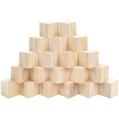 Afbeelding van Belle Vous Grote Houten Kubussen (20 Pak) 5 x cm Onbewerkt Naaldhouten Blokken Educatieve Hobby Voor DIY, Stempels, Kunst en Hobby, Puzzles, Nummers