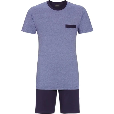 Afbeelding van Blauwe heren shortama katoen van Ringella Blauw Maat S
