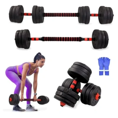 Afbeelding van Mobiclinic® Fitness, Verstelbare halters, 2 in 1, ExtenFit, Gewicht van 20 kg, Inclusief halters en een gevoerde verlengstang, Antislipmoeren, Sterk staal, Thuisfitness