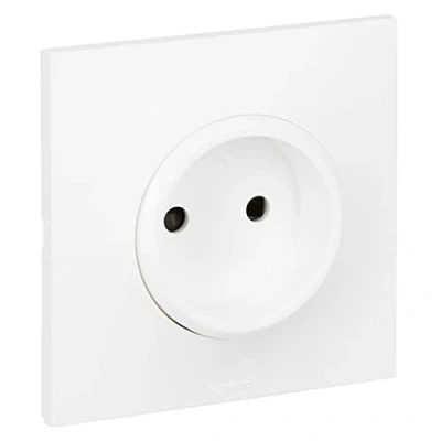 Afbeelding van LEGRAND Elektrisch wandstopcontact 16A zonder aarde Neptunus Monoblock stopcontact Bevestiging met klauwen/schroeven Wit