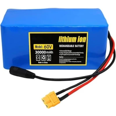 Afbeelding van 60V 30AH E Bike Accu, Elektrische Fietsaccu met BMS Beschermingsplaat Oplader Lithium Accupakket voor 200W 350W 500W 750W 800W 900W 1000W Motoren 30Ah,XT60