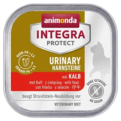 Afbeelding van Animonda INTEGRA PROTECT Adult Urinary Struvitstein natvoer kat, hoogwaardig premium kattenvoer, nat graanvrij, dieetvoer voor katten, met kalf, 6 x 100 g