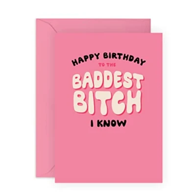 Afbeelding van CENTRAL 23 Moederverjaardagskaart Beste vriendin verjaardagskaarten voor vrouwen &#039;Baddest Bitch&#039; Grappige oma verjaardagskaart tante Wordt geleverd met stickers