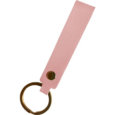 Afbeelding van Basey Sleutelhanger Leer Leren Met Ring Lichtroze