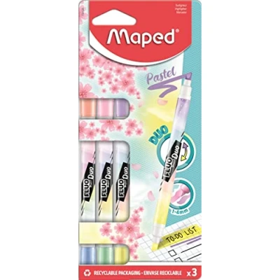 Afbeelding van Magni, Marker, Markeerstift FLUO Duo pastel 3 pack (Veelkleurig, 3 x)