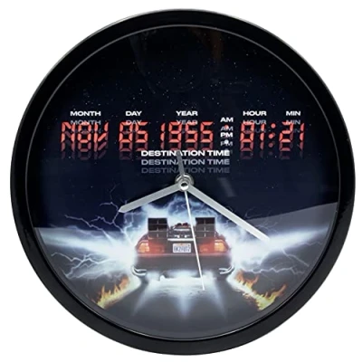 Afbeelding van Back to the Future Wandklok met Metalen Frame Zwart