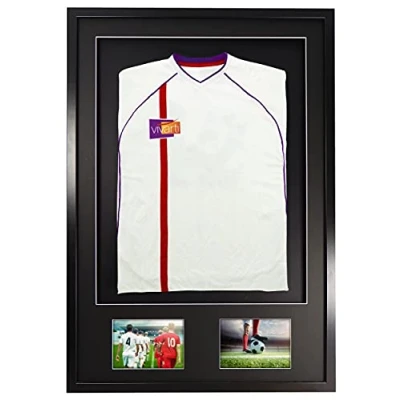 Afbeelding van Vivarti DIY volwassen 3D gemonteerd + dubbel diafragma sportshirt weergaveframe 61 x 91,5 cm zwart frame, zwarte houder, rugkaart