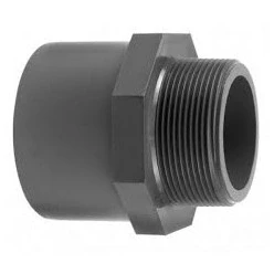 Afbeelding van Druk PVC puntstuk 63/75mm x 1/1/4&quot; 16 bar
