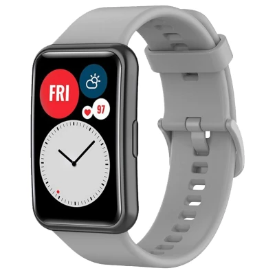 Afbeelding van Siliconen bandje voor de Huawei Watch Fit Grijs iMoshion En TPU (zacht)