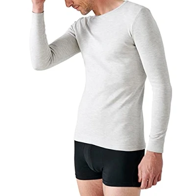 Afbeelding van Damart T shirt met ronde hals, interlock mesh, Grijs Chinees, XXL