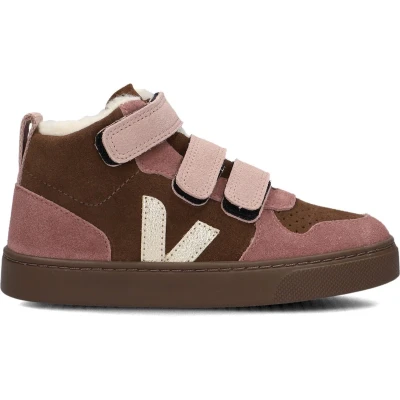 Afbeelding van Veja Small V10 Unisex Sneakers hoog voor kinderen, Maat: 34, Walnut/platine/bark Schoenen