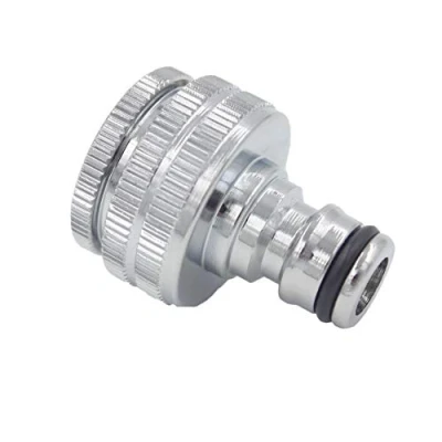 Afbeelding van SpiceFlow Apparaataansluitstuk/kraanaansluiting, chroom/messing, 1 inch binnendraad + adapter op 3/4 binnendraad, 1/2 Gardena compatibel