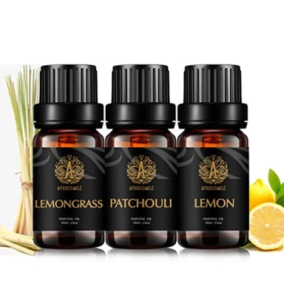 Afbeelding van Therapeutische kwaliteit patchouli etherische olieset voor diffusor, 3 x 10 ml aromatherapie citroen olie kit massage, 100% zuiver citroengras het maken van kaarsen