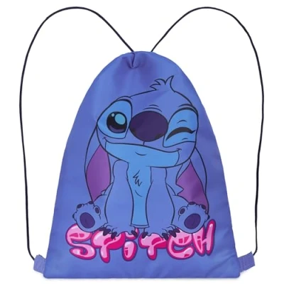 Afbeelding van Disney Kinderen Trekkoord Tassen, 29 x 38cm Zwemzak met Airflow Vent, Blauwe Stitch, Eén maat