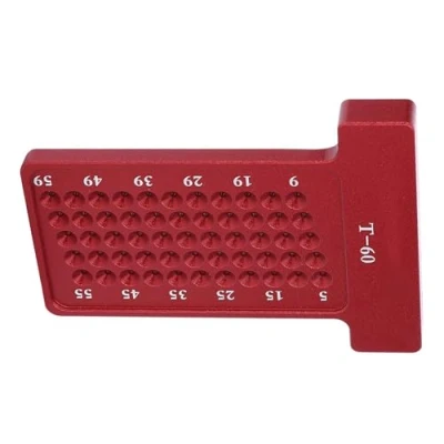 Afbeelding van Houtbewerking Scriber T Type Liniaal Aluminium Hole Gauge Carpenter Markering Tool (Rood)