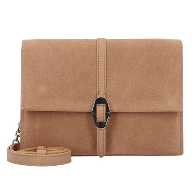 Afbeelding van COCCINELLE Leren Schoudertas Dorian Suede Mini Bag Skin / Lichtbruin